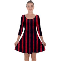 Red Lines Quarter Sleeve Skater Dress by goljakoff