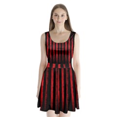 Red Lines Split Back Mini Dress  by goljakoff