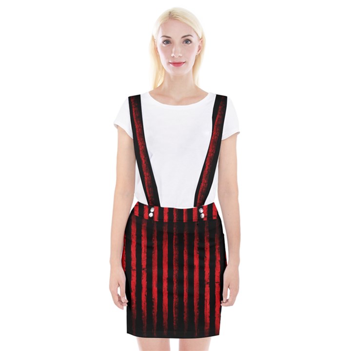 Red lines Braces Suspender Skirt