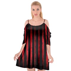 Red Lines Cutout Spaghetti Strap Chiffon Dress by goljakoff