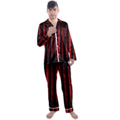 Red Lines Men s Long Sleeve Satin Pajamas Set by goljakoff