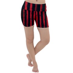 Red Lines Lightweight Velour Yoga Shorts by goljakoff