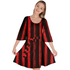 Red Lines Velour Kimono Dress by goljakoff