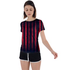 Red Lines Back Circle Cutout Sports Tee by goljakoff