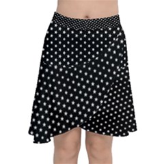 Stars On Black Ink Chiffon Wrap Front Skirt by goljakoff