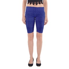 Stars Blue Ink Yoga Cropped Leggings by goljakoff