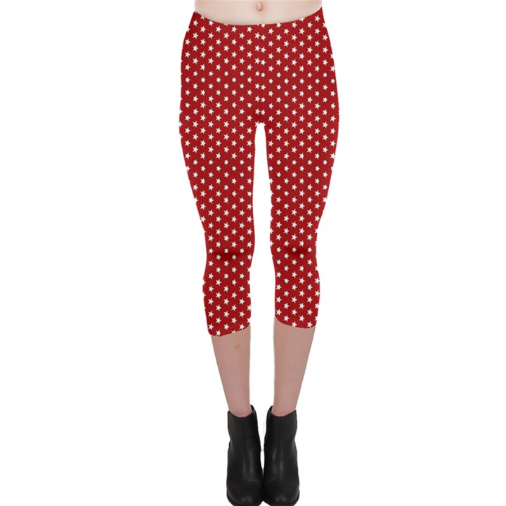 Stars Red ink Capri Leggings 