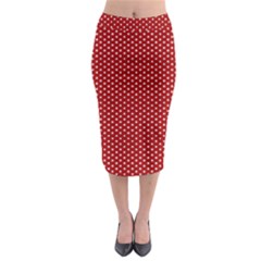 Stars Red Ink Midi Pencil Skirt by goljakoff