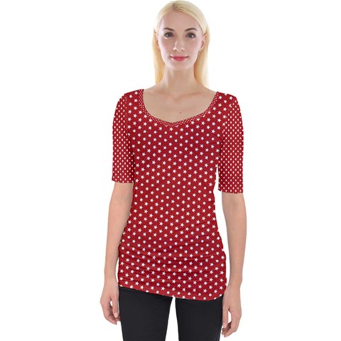 Stars Red Ink Wide Neckline Tee by goljakoff