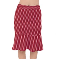 Stars Red Ink Short Mermaid Skirt by goljakoff