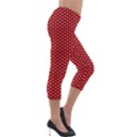 Stars Red ink Lightweight Velour Capri Leggings  View4