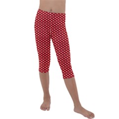 Stars Red Ink Kids  Lightweight Velour Capri Leggings  by goljakoff