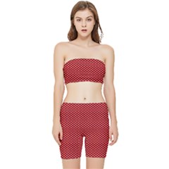 Stars Red Ink Stretch Shorts And Tube Top Set