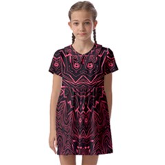 Pink & Black Kids  Asymmetric Collar Dress