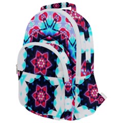 Raspberry Rounded Multi Pocket Backpack by LW323