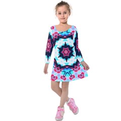 Raspberry Kids  Long Sleeve Velvet Dress