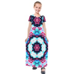 Raspberry Kids  Short Sleeve Maxi Dress by LW323