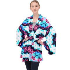 Raspberry Long Sleeve Velvet Kimono  by LW323