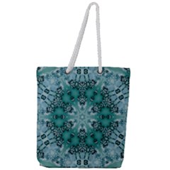 Blue Gem Full Print Rope Handle Tote (large) by LW323