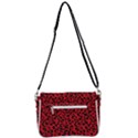 Red and black leopard spots, animal fur Shoulder Bag with Back Zipper View3