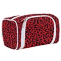 Red and black leopard spots, animal fur Toiletries Pouch View2