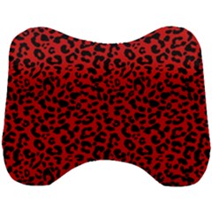 Red And Black Leopard Spots, Animal Fur Head Support Cushion by Casemiro