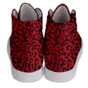 Red and black leopard spots, animal fur Men s Hi-Top Skate Sneakers View4