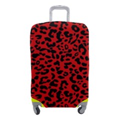 Red And Black Leopard Spots, Animal Fur Luggage Cover (small)