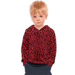 Red And Black Leopard Spots, Animal Fur Kids  Overhead Hoodie by Casemiro