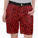 Red and black leopard spots, animal fur Pocket Shorts View1