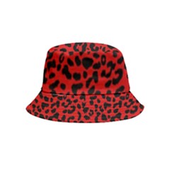 Red And Black Leopard Spots, Animal Fur Inside Out Bucket Hat (kids) by Casemiro