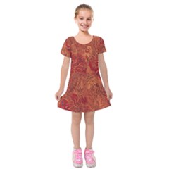 Animalprintfnl1 Kids  Short Sleeve Velvet Dress by PollyParadise