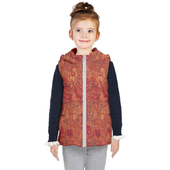 Animalprintfnl1 Kids  Hooded Puffer Vest