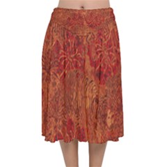 Animalprintfnl1 Velvet Flared Midi Skirt by PollyParadise