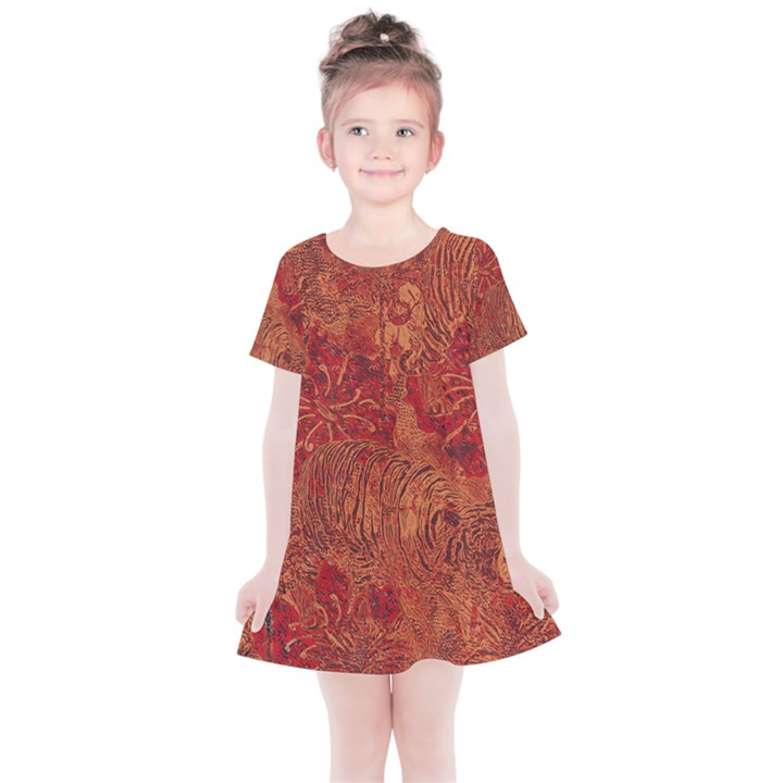 Animalprintfnl1 Kids  Simple Cotton Dress