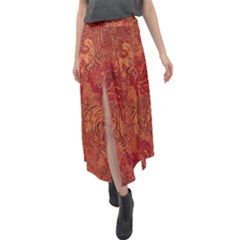 Animalprintfnl1 Velour Split Maxi Skirt