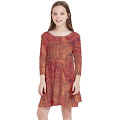 Animalprintfnl1 Kids  Quarter Sleeve Skater Dress by PollyParadise