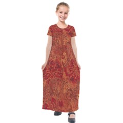 Animalprintfnl1 Kids  Short Sleeve Maxi Dress by PollyParadise