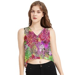 Jungle Love V-neck Cropped Tank Top