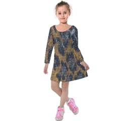 Animalprint Kids  Long Sleeve Velvet Dress