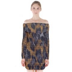 Animalprint Long Sleeve Off Shoulder Dress by PollyParadise