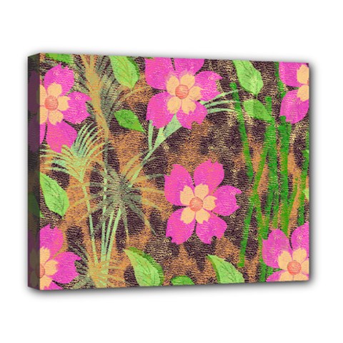 Jungle Floral Deluxe Canvas 20  X 16  (stretched)