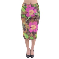 Jungle Floral Midi Pencil Skirt by PollyParadise