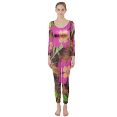 Jungle Floral Long Sleeve Catsuit by PollyParadise