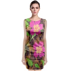 Jungle Floral Classic Sleeveless Midi Dress by PollyParadise