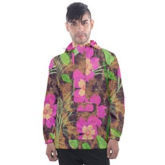 Jungle Floral Men s Front Pocket Pullover Windbreaker