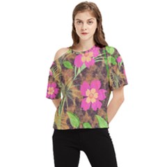 Jungle Floral One Shoulder Cut Out Tee