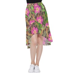 Jungle Floral Frill Hi Low Chiffon Skirt