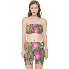 Jungle Floral Stretch Shorts And Tube Top Set