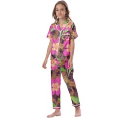 Jungle Floral Kids  Satin Short Sleeve Pajamas Set